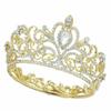 5.5cm High Crystal Rhinestone Women Girl Hair Tiara Crown Party Gold T00108G view 1