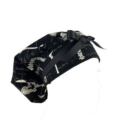 Bouffant Medical Cap Bones of The Body - Sweatband Ponytail Pouch Tie Back Hats Bouffant Scrub Hats Turban Hats. Nurses Hats Ponytail Holder Dr. Hats