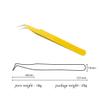 MAXLEAF 2pcs Stainless Tweezers Straight Curved Tweezers for Stickers Eyelash Extensions Precision Electronics Nail Rhinestone Jewelry, Scrapbooking Tools (Yellow) view 3