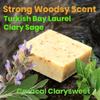 CARACAL Clarysweet Vegan Herbal Natural Soap Bar for Men Women (3-Pack) Strong Woodsy Bay Laurel, Clary Sage, Nettle, Olive, Castor Oils & Shea Butter view 2