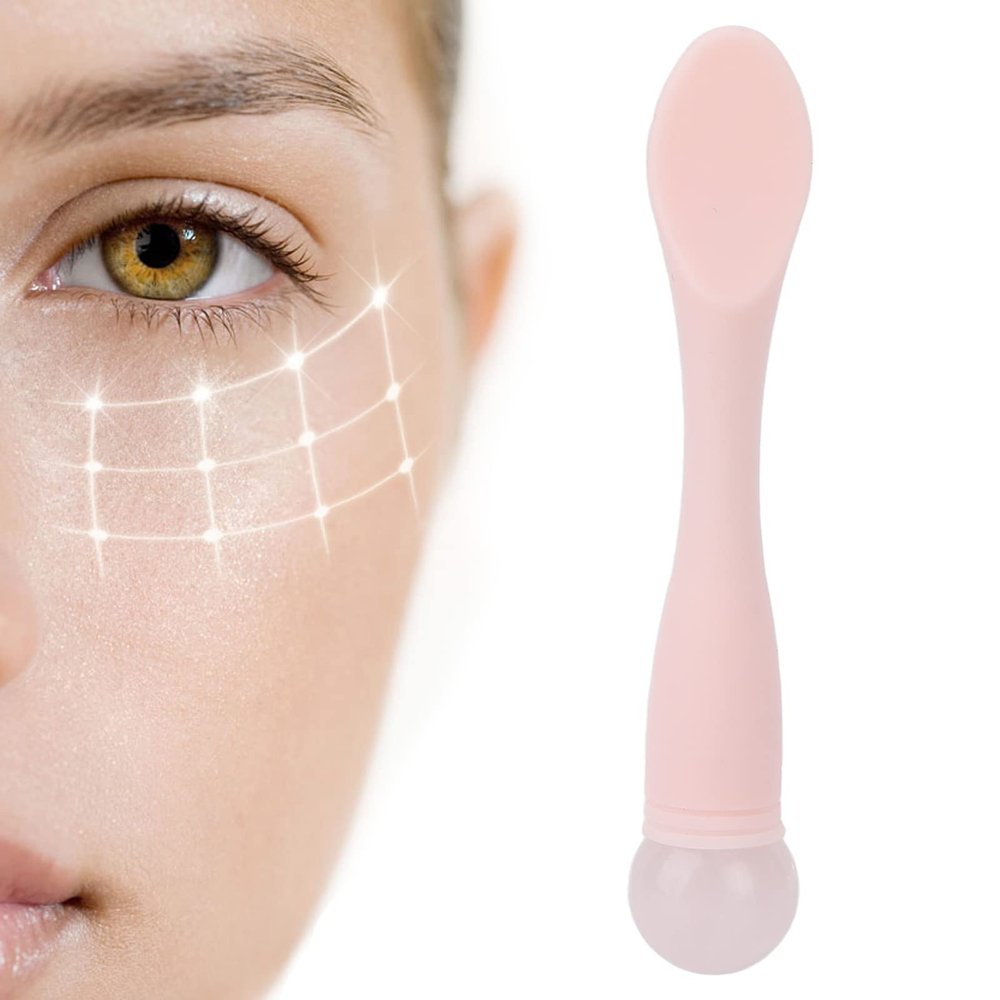 Eye Cream Spatula, Cosmetic Spoon Mini Makeup Spatula Spoon Beauty Scoop Eye Massage Wand Stick Professional Silicone Face Eye Cream Applicator Spatula for Skin Care Home Salon
