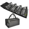 Jula Vance Large Capacity Hanging Eco Polyester Travel Toiletry Bag Makeup Cosmetic Bag 4-in-1 Roll-Up Make Up Storage Organizer With 4 detachable Removable Zipper Clear TPU Pouches & Hook view 1