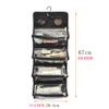 Jula Vance Large Capacity Hanging Eco Polyester Travel Toiletry Bag Makeup Cosmetic Bag 4-in-1 Roll-Up Make Up Storage Organizer With 4 detachable Removable Zipper Clear TPU Pouches & Hook view 3