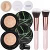 Mushroom Head Air Cushion CC Cream Natural Foundation,Phoera Powder, Bright Makeup Base Long Lasting with Makeup Sponge and Flat Top Kabuki Foundation Brush (#03 Warm Nude) view 1