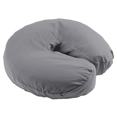 Body Linen Simplicity Poly Cotton Massage Face Cradle Covers - Clean, Crisp Fabric for Frequent Use and Washing, Colorfast and Latex-Free, Fits All Standard Massage Tables (100 Pack, Gray)