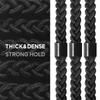 HAVHAF Braided Mens Hair Ties For Men - For Buns Curly Thick Dense Hair Elastic Hair Ties For Guys | No damage Crease Breakage Black 5 Count (Pack of 1) view 3