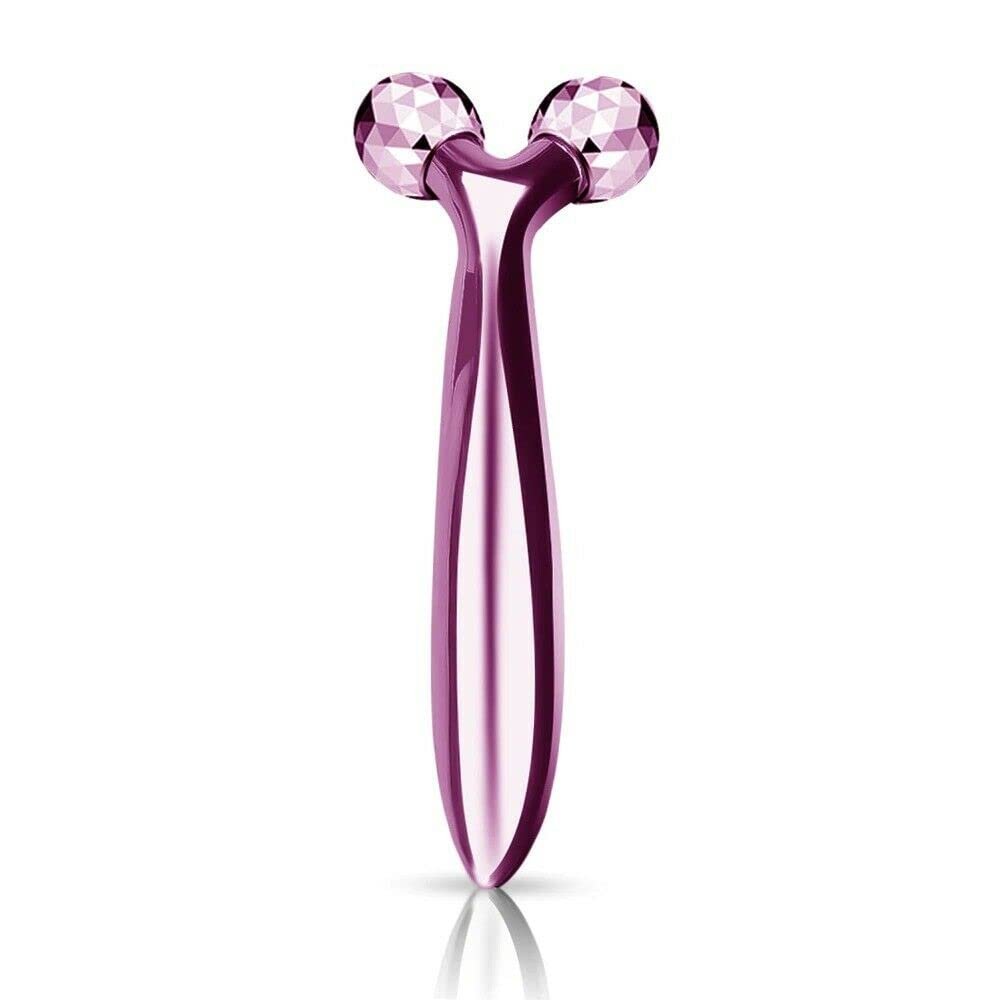 [2 Pack] 3D Facial Lift Roller Massager Skin Care Slimming V-Line Hand Machine Beauty Care Tool (Purple)