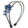 jcgy Set of 2 Crystal Flower Headbands Metal Hair Bands YY86801-3-2blueRose view 2