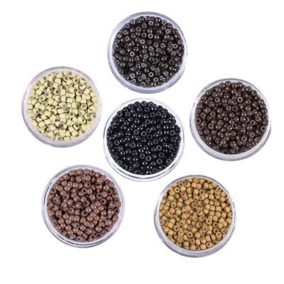 1000 Pcs Nano Ring Beads for Hair Extensions 3.0mm1.5mm2mm Silicone Lined Copper Micro Links Rings (Dark Blonde)