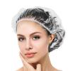 Auban 100PCS Disposable Shower Caps Independent Packing, Plastic Clear Hair Cap Large Thick Waterproof Bath Caps for Women, Travel Essentials Accessories (20.5") view 1