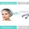 Auban 100PCS Disposable Shower Caps Independent Packing, Plastic Clear Hair Cap Large Thick Waterproof Bath Caps for Women, Travel Essentials Accessories (20.5") view 4