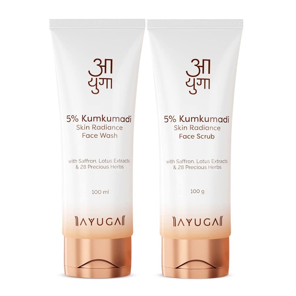 Ayuga Kumkumadi Cleansing Duo : 5% Kumkumadi Face Wash (100 ml) + 5% Kumkumadi Face Scrub (100 gm)