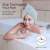 TENSTARS 5 Pack Thicken Microfiber Hair Towel Wrap for Women - Elastic Loop Design - 320GSM Coral Velvet - Quick Dry Hair Turban - 11x28 Inch (Cream+White+Brown+Light Teal+Grey) view 3
