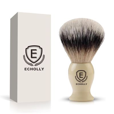 Premium Mens Shaving Brushes by Echolly-NO Shedding Bristle Shaving Brush for Men-Smooth Acrylic Handle Legacy Shave Brush-Rich and Fast Lather Shaving Cream Brush Dad Gifts for Fathers Day