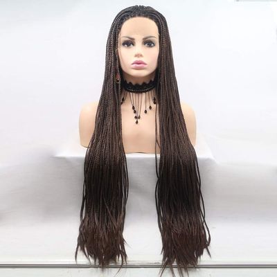 Pkfinrd Wigs Wig Ladies Handmade Lace European and Wig Sets in The Wig Hair Sets - Brown - Small Scorpion - Long Hair