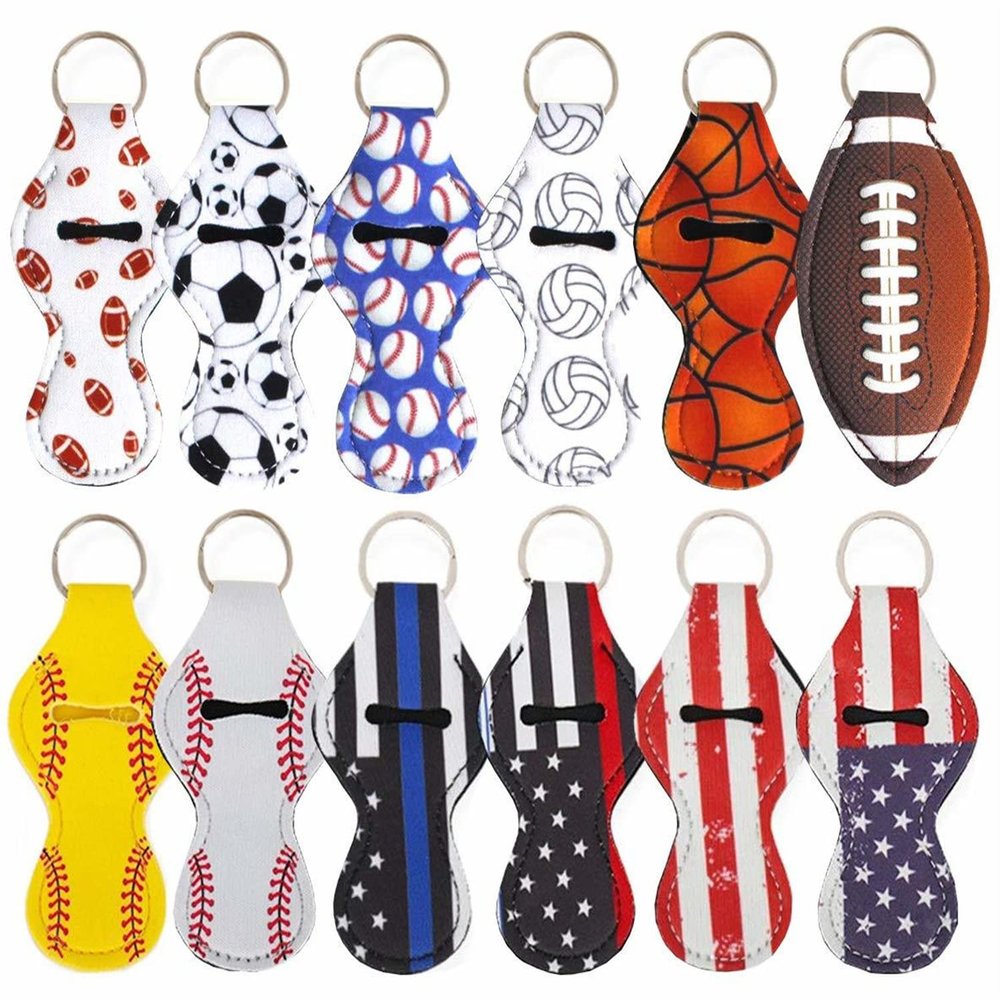 Chapstick Holder Keychains 11pcs Lipstick Holder Keychain Protective Cases with Wristlet Lanyard, Portable Balm Holders Pouch for Girls Women