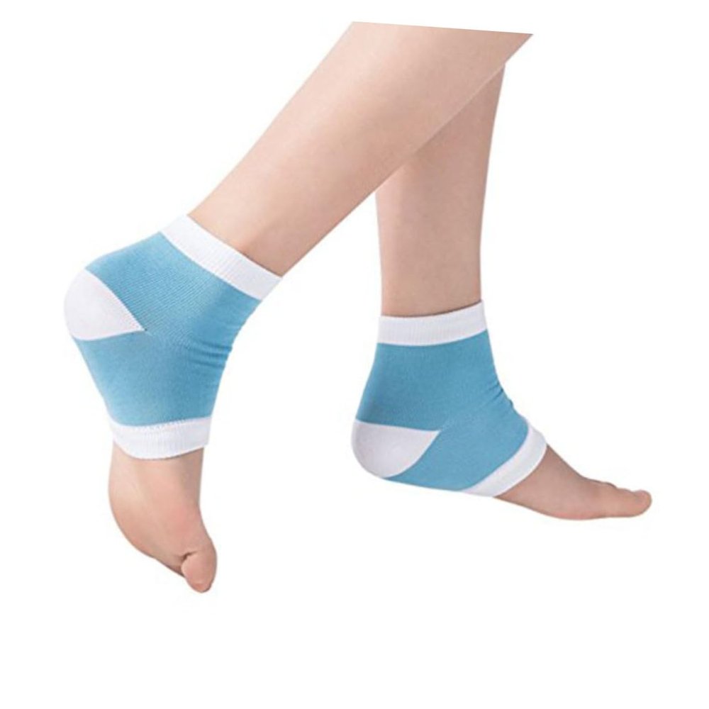 Gel Heel Socks for Dry Cracked feet Features Socks for Women spa moisturising Sock Blue Floral Hair Wreath Spa Vented Moisturising Socks Anti Crack Heel Socks Miss