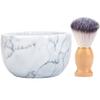 aisiming Marble Shaving Bowl for Shaving Soap & Cream, Shave Soap Cup Keep Warm Better, Produce Rich Foam Shaving Mug, Easy to Lather, Shaving Cup Gift for Men(White Grey) view 1
