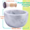 aisiming Marble Shaving Bowl for Shaving Soap & Cream, Shave Soap Cup Keep Warm Better, Produce Rich Foam Shaving Mug, Easy to Lather, Shaving Cup Gift for Men(White Grey) view 2