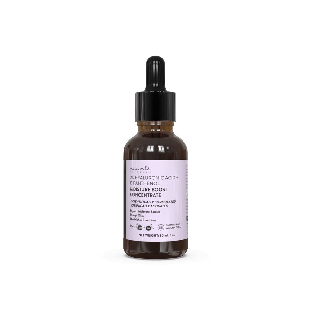 Neemli Naturals 2% Hyaluronic Acid + D Panthenol Moisture Boost Concentrate Face Serum for Intense Hydration, Plump & Glowing Skin | Suits All Skin Types, 30ml (Pack of 1)