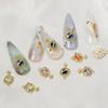 FOMIYES Flatback Rhinestones Zircon Planet Decor 6pcs Nail Planet Zircon Trinkets Flat 3d Alloy DIY Patch Decoration Nail Art Charms view 4