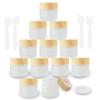 12 Pack Frosted Glass Jar Cosmetic Cream Jar Sample Jars Empty Travel Makeup Container For Cream Lotion Lip Balm Eyeshadow (10g) view 1