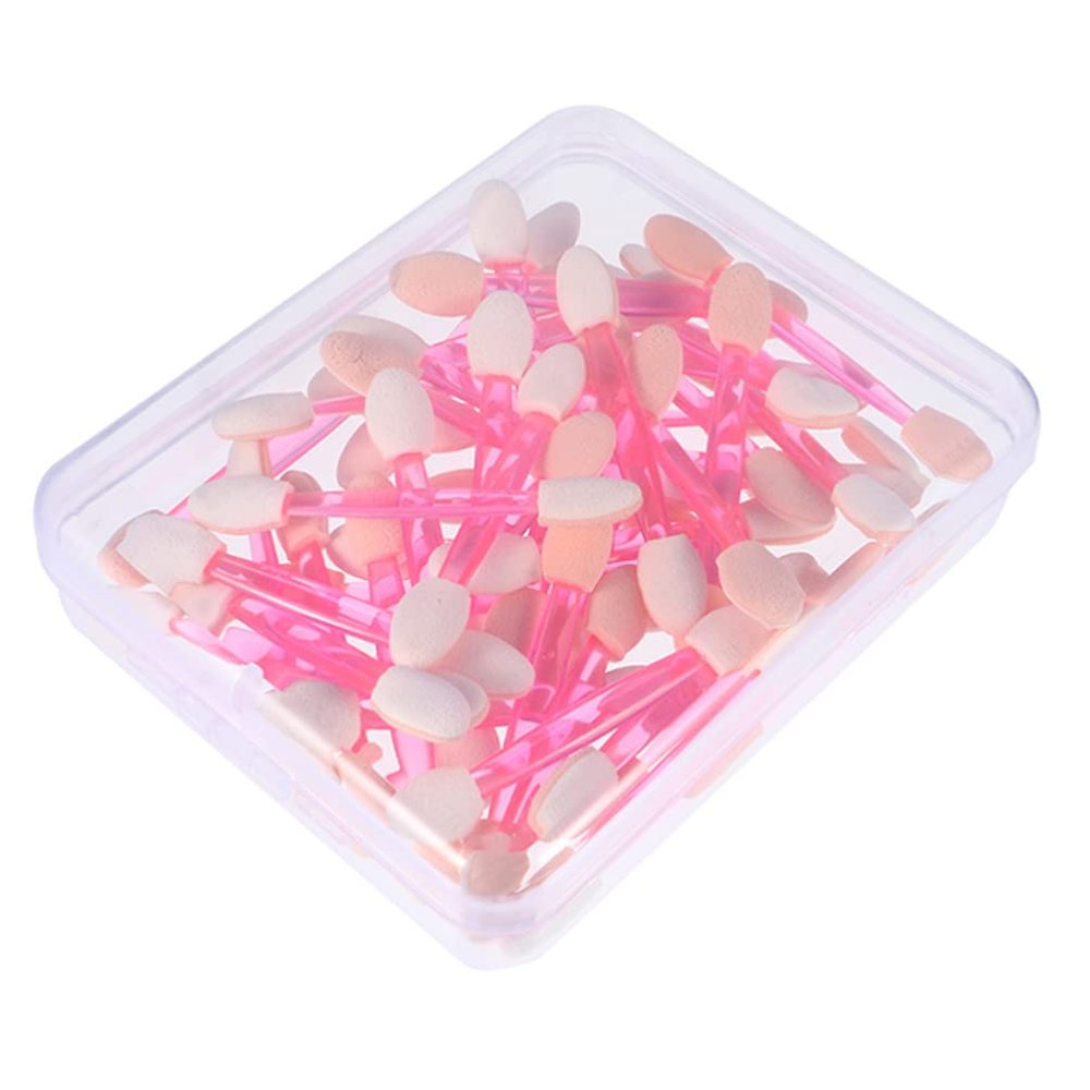 Beaupretty 50pcs Double-headed Eyeshadow Brushes for Eye Makeup Compact and Skin-friendly for Artists and Beauty Shops Handles Box