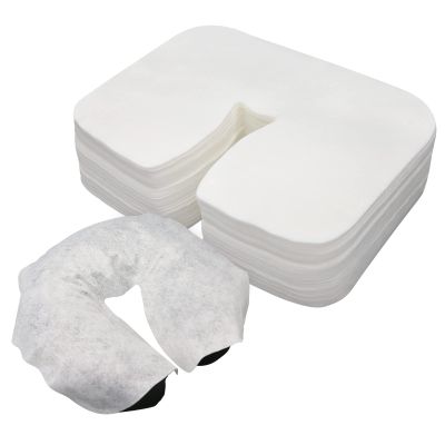 Rngwaper 200 Count Disposable Massage Face Cradle Covers Non-Sticking Massage Face Covers Ultra-Soft, Medical-Grade, Fitted Disposable Headrest Covers for Massage Table 14.2" x 10.6"