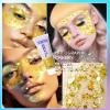 DAGEDA Body Glitter Gel, Face Glitters Body Gel Sequins Shimmer Liquid Eyeshadow, Chunky Glitter for Face Hair Nails, Holographic Cosmetic Laser Powder Festival Glitter Makeup 50ml(Gold view 4