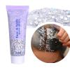 DAGEDA Body Glitter Gel, Body Sequins Shimmer Liquid Eyeshadow, Chunky Glitter for Face Hair Nails, Holographic Cosmetic Laser Powder Festival Glitter Makeup 50ml(Silver) view 1