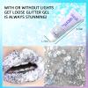 DAGEDA Body Glitter Gel, Body Sequins Shimmer Liquid Eyeshadow, Chunky Glitter for Face Hair Nails, Holographic Cosmetic Laser Powder Festival Glitter Makeup 50ml(Silver) view 3