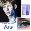 DAGEDA Body Glitter Gel, Face Glitters Body Gel Sequins Shimmer Liquid Eyeshadow, Chunky Glitter for Face Hair Nails, Holographic Cosmetic Laser Powder Festival Glitter Makeup 50ml(Blue) view 2