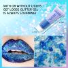 DAGEDA Body Glitter Gel, Face Glitters Body Gel Sequins Shimmer Liquid Eyeshadow, Chunky Glitter for Face Hair Nails, Holographic Cosmetic Laser Powder Festival Glitter Makeup 50ml(Blue) view 3