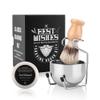 Aethland Shaving Brush Set for Men, 4 in1 Include 100g Shaving soap, Badger Shaving Brush and Stainless Steel Shaving Stand & Shaving Bowl for Husband Birthday Boyfriend Father's Day GiftsUpgrade W) view 1