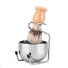 Aethland Shaving Brush Set for Men, 4 in1 Include 100g Shaving soap, Badger Shaving Brush and Stainless Steel Shaving Stand & Shaving Bowl for Husband Birthday Boyfriend Father's Day GiftsUpgrade W) view 2