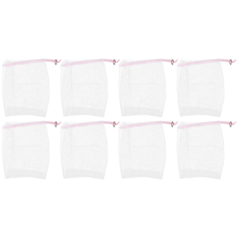 Beaupretty 8pcs Face Cleaning Foaming Net Pouches Exfoliating Mesh Soap Bags for Lathering Convenient for Travel for Skin Brightening and Oil Removal