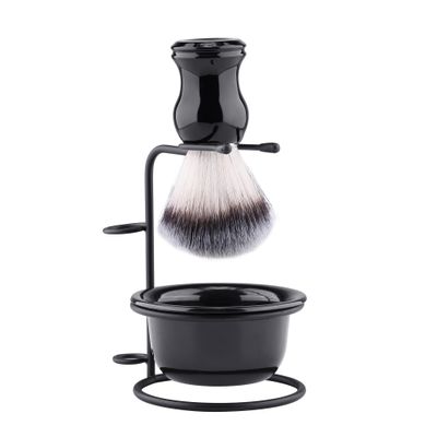 Aethland Men's Shaving Brush and Bowl Set, 3 in 1 Synthetic Shaving Brush with Alloy Shaving Stand & Shaving Soap Bowl Shave Brush Kit for Men Husband Father Birthday Boyfriend Valentines Day Gifts