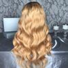 HAOKE Brazilian Virgin Human Hair Lace U Part Wig Honey Blonde Color Middle U Part Half Wigs for African Americans Black Women Loose Wave 150% High Density (22inch,1b27) view 3