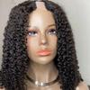 10A Kinky Curly U Part Wigs Human Hair for Black Women , Brazilian Glueless Curly U-part Wig U Shape Clip in Half Wig 150% Density Natural Black Color 28inch,Natural Black) view 4