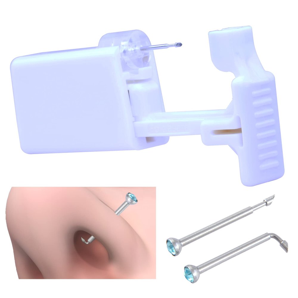 Firstomato 1PC Disposable Nose Piercing Gun Self Nose Piercing Kit Piercing Nose Rings Piercer Hypoallergenic Nose Stud
