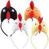 ABOOFAN Chicken Hair Hoop 4pcs Easter Chick Headband Rooster Animal Hair Hoop for Adults Birthday Dress- Up Party Supplies Random Color view 1