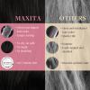 MAXITA Clip in Hair Extensions Real Human Hair, Remy Human Hair Clip in Extensions for Women, Natural Human Hair, 20 inch 120g 7Pcs, Natural Black view 3