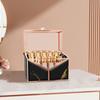 CoralHouse Lipstick Organizer - Black Glass Lipstick Holder & Nail Polish Organizer, 18-Slot Vanity Cosmetic Organizer with Removable Dividers, view 1