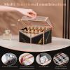 CoralHouse Lipstick Organizer - Black Glass Lipstick Holder & Nail Polish Organizer, 18-Slot Vanity Cosmetic Organizer with Removable Dividers, view 3
