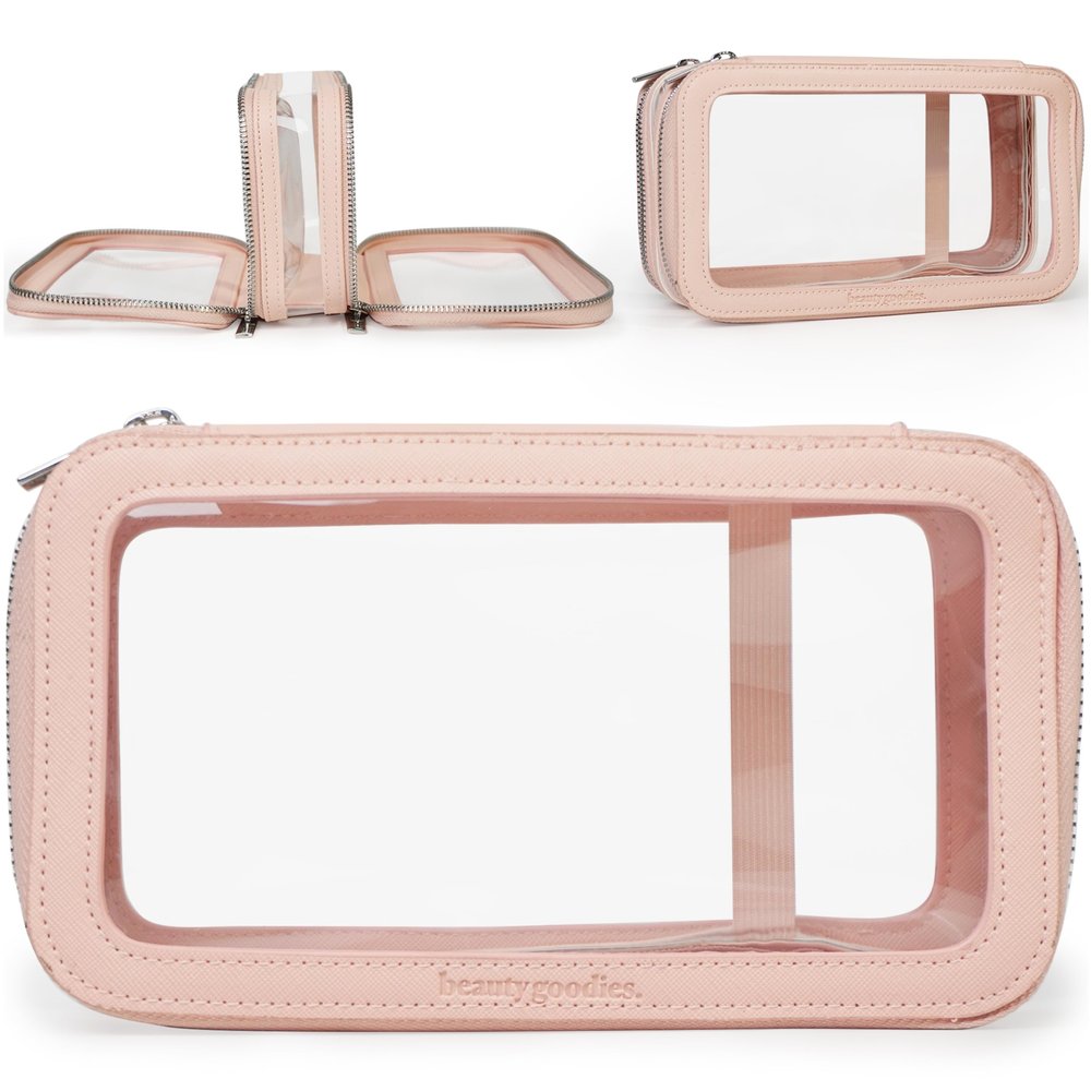 BEAUTYGOODIES Clear Makeup Bags for Women, Transparent Makeup Organizer Bag, Cosmetic Bag, Travel Cosmetic Case, Toiletry and Make Up Bags for Women, Purse Pouch for Travel, Home and Office