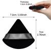 12 Pieces Black Cosmetic Powder Puff,2.76 inch Portable Soft Sponge Setting Face Puffs,Triangle Velvet Powder Puff with Ribbon Band Handle for Loose Powder Body Powder Makeup Tool view 3