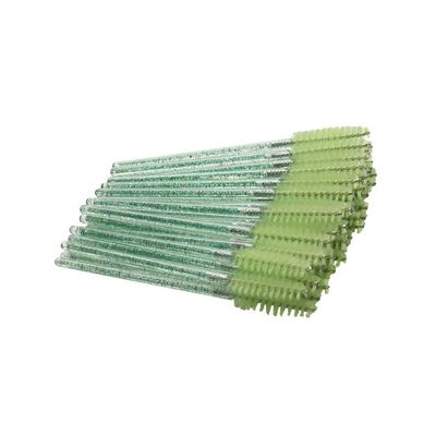 Beaupretty 100pcs Disposable Eyelash Brushes Crystal Rod Green Applicator for Mascara and Eyelash Makeup Easy to Use Portable for Salon Home