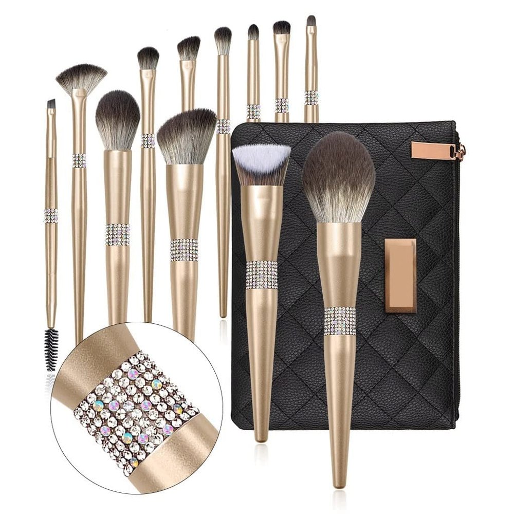 XIXIDIAN Makeup Brushes Sets -12pcs Cosmetic Brushes Set-Makeup Brushes Set for Lady-Best Gift for Sisters,Girlfriend,Wife and Daughter