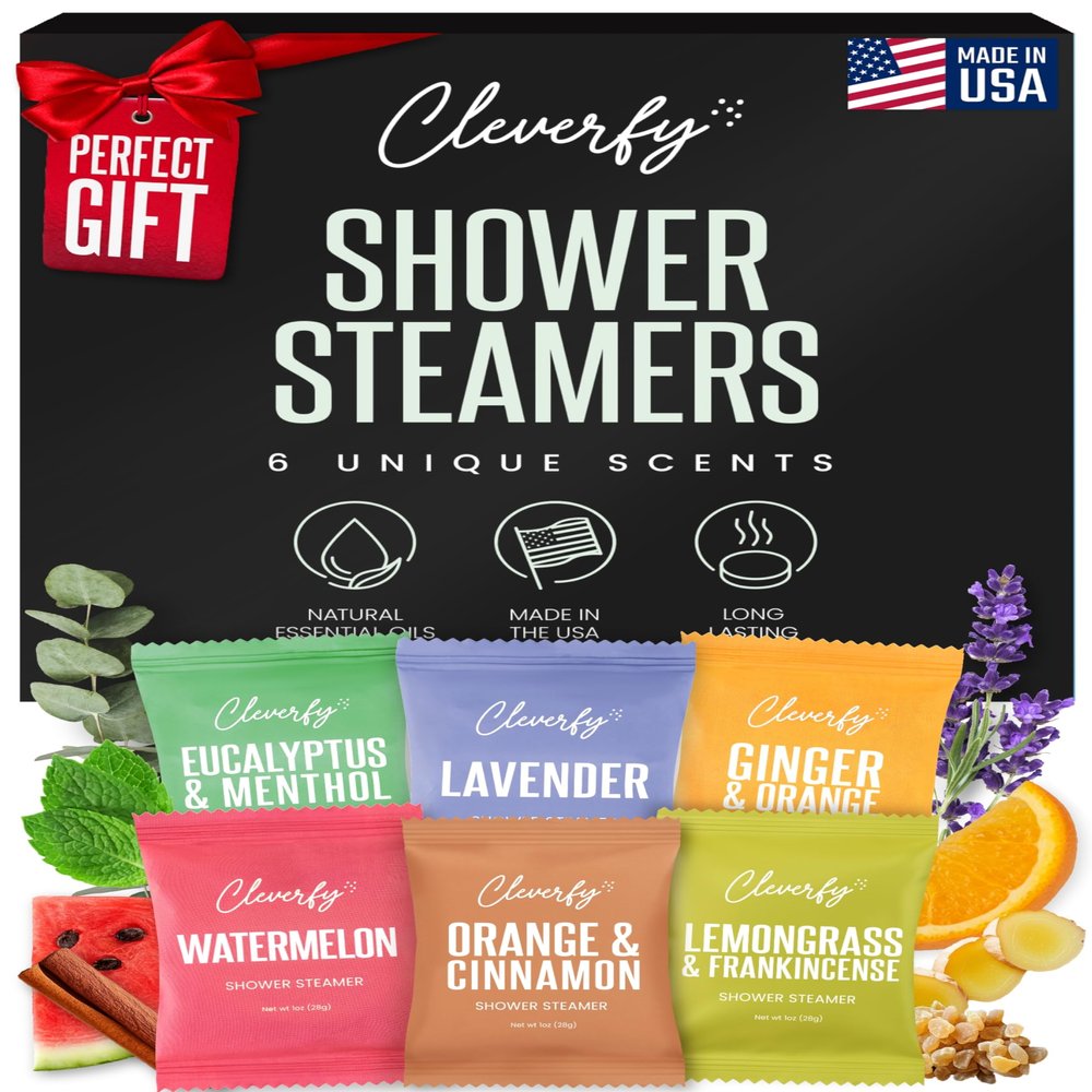 Cleverfy Shower Steamers Aromatherapy - Valentines Day Gifts for Him, Her, Husband, Boyfriend,Teen Girls and Boys - Valentines Gifts for Him, Her, Men and Women- 6 Tablets