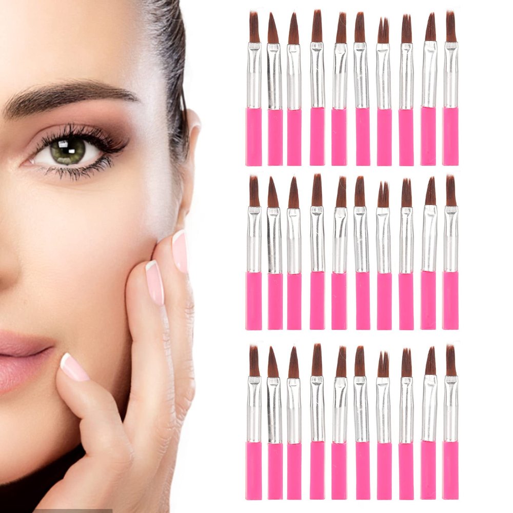 30pcs Disposable Eyeshadow Brush, Brush, Rose Red Portable Wands, Mini Disposable Brush, Eyeshadow Brush
